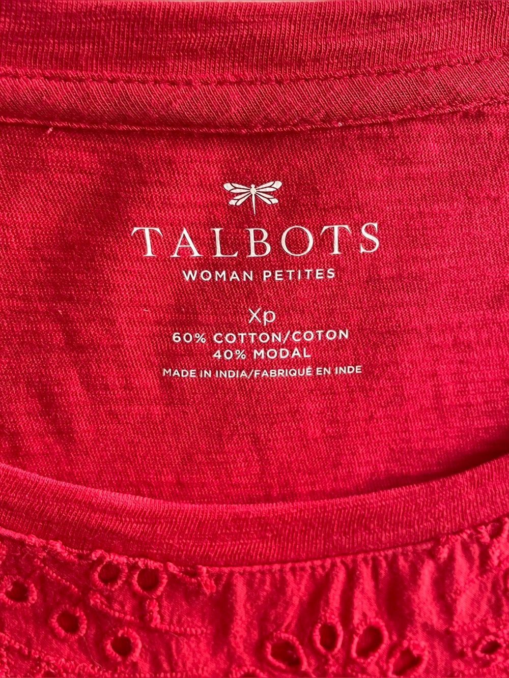 Talbots Eyelet Cotton Tank Shell Size XP or XLP - Picture 2 of 8